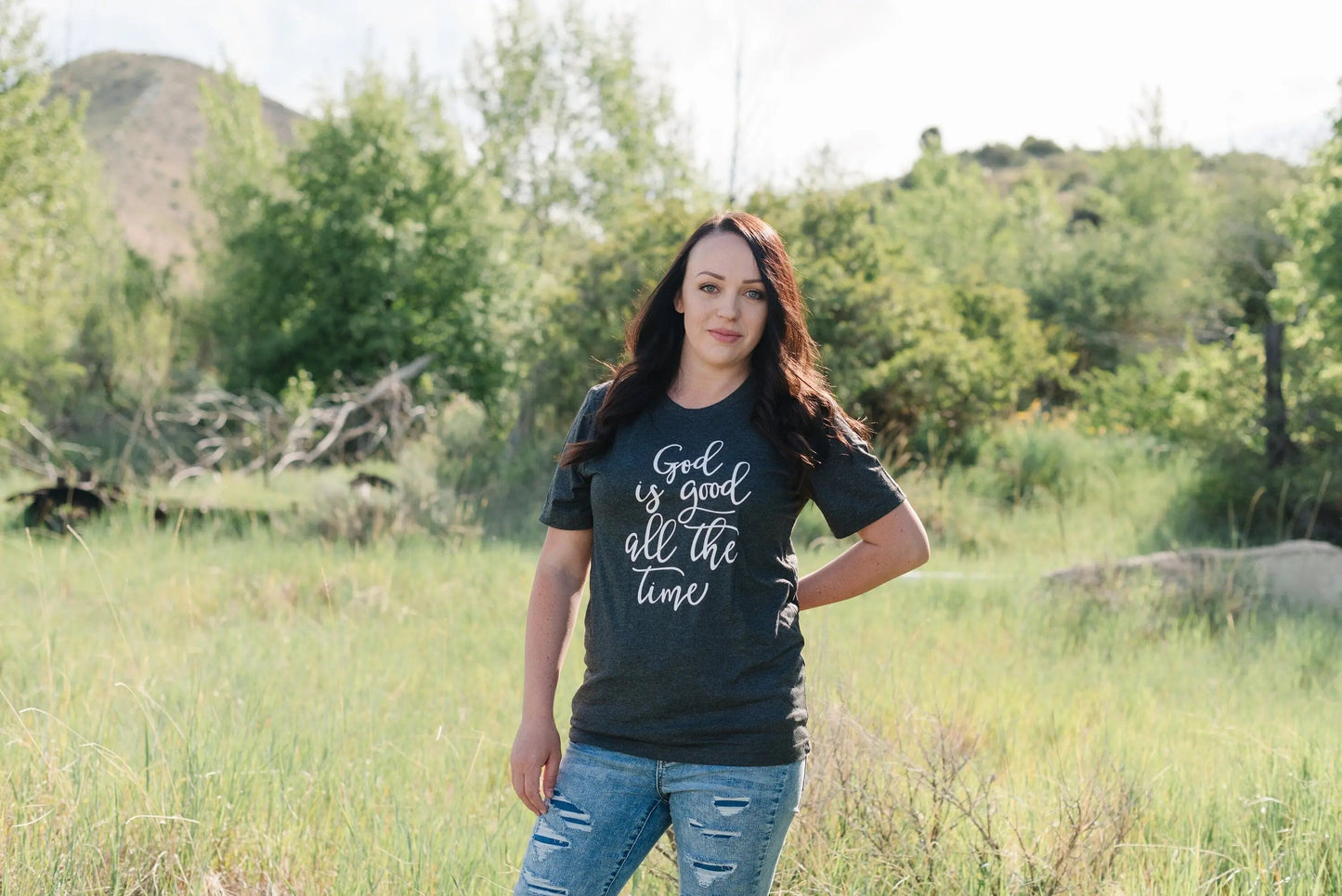 Christian Women's T-Shirt - God Is Good Shirt | Soft Cotton Tee, Inspirational Faith Apparel Joyful Moose