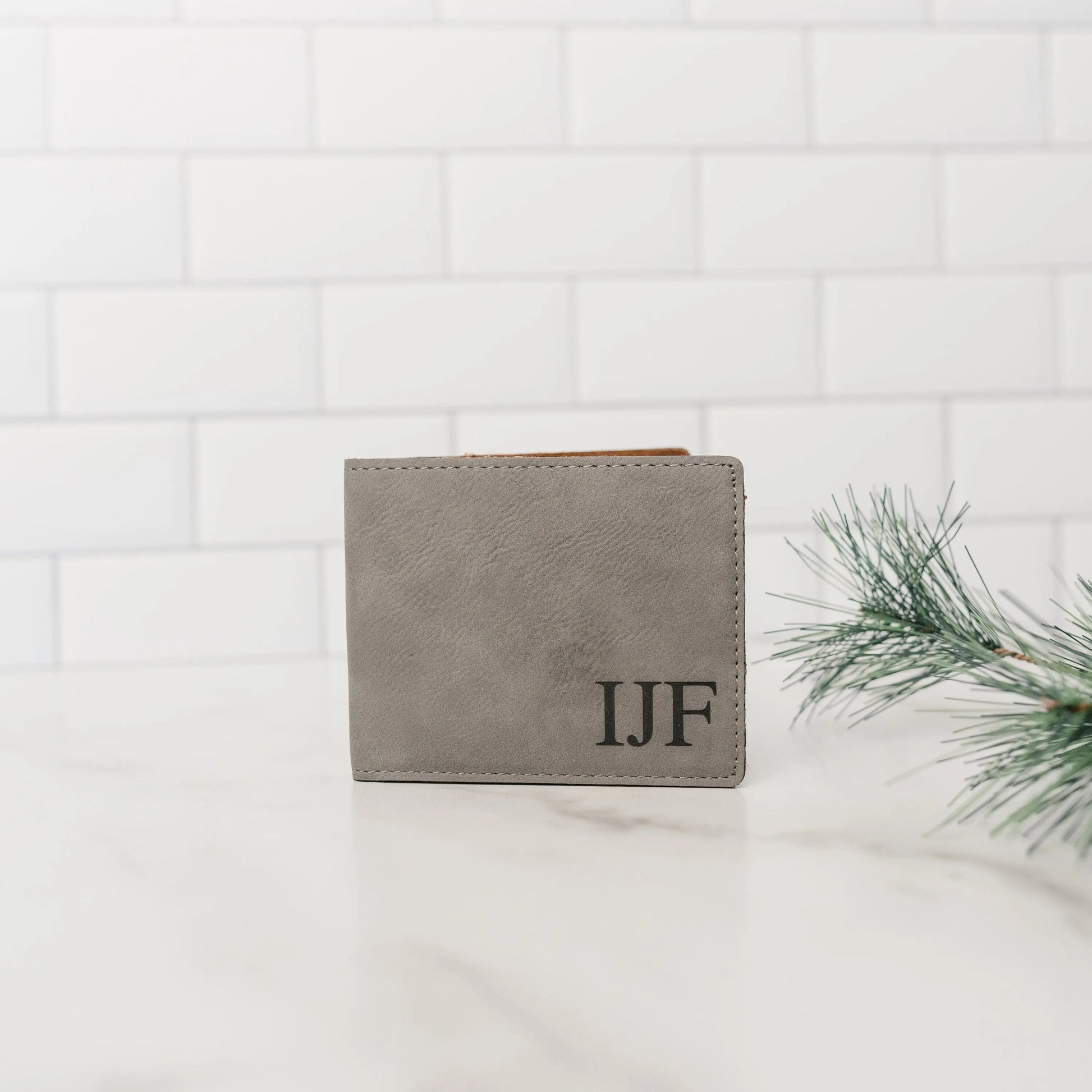 Mens Leather Wallet, Monogram Christmas Gift for Dad, unique gifts for men, Custom Mens Wallet, gift for husband Joyful Moose