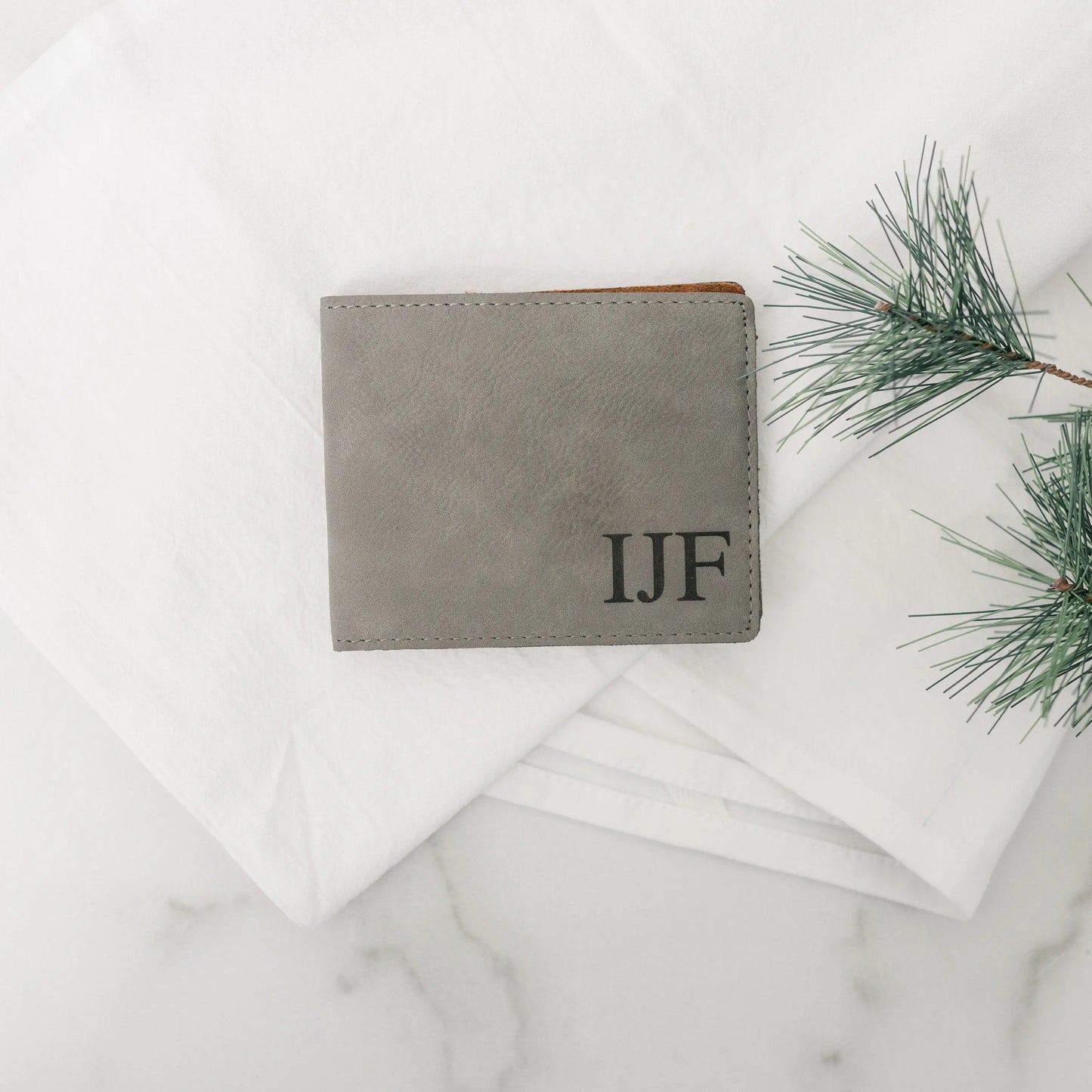 Personalized Leather Wallet - Slim Bifold Design | Custom Monogram Gift for Men Joyful Moose