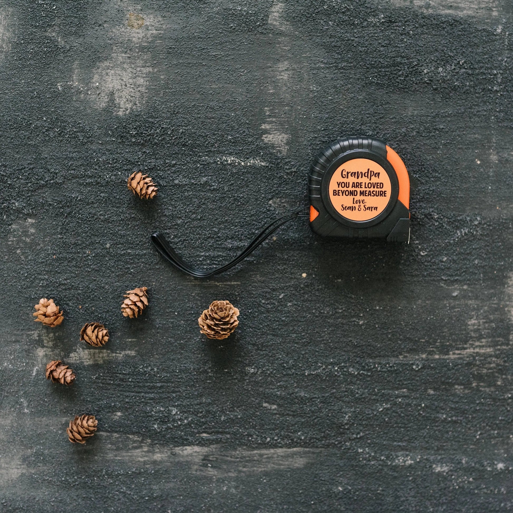 Personalized Tape Measure for Grandpa, Christmas Gift for Grandfather, Custom Birthday Gift for Papa from Grandkids Joyful Moose