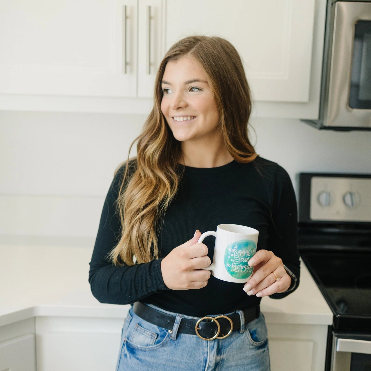 Mermaid Mug, Watercolor Coffee Mug, Beach Ocean 99% sure I'm a mermaid gift for her Joyful Moose