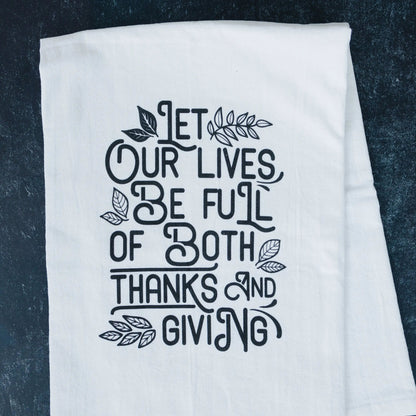 Thanksgiving Kitchen Towel, Hostess Gift, Housewarming Gift, Thanksgiving Kitchen Decor, Thankful Tea Towel, Fall Flour Sack Towel Joyful Moose