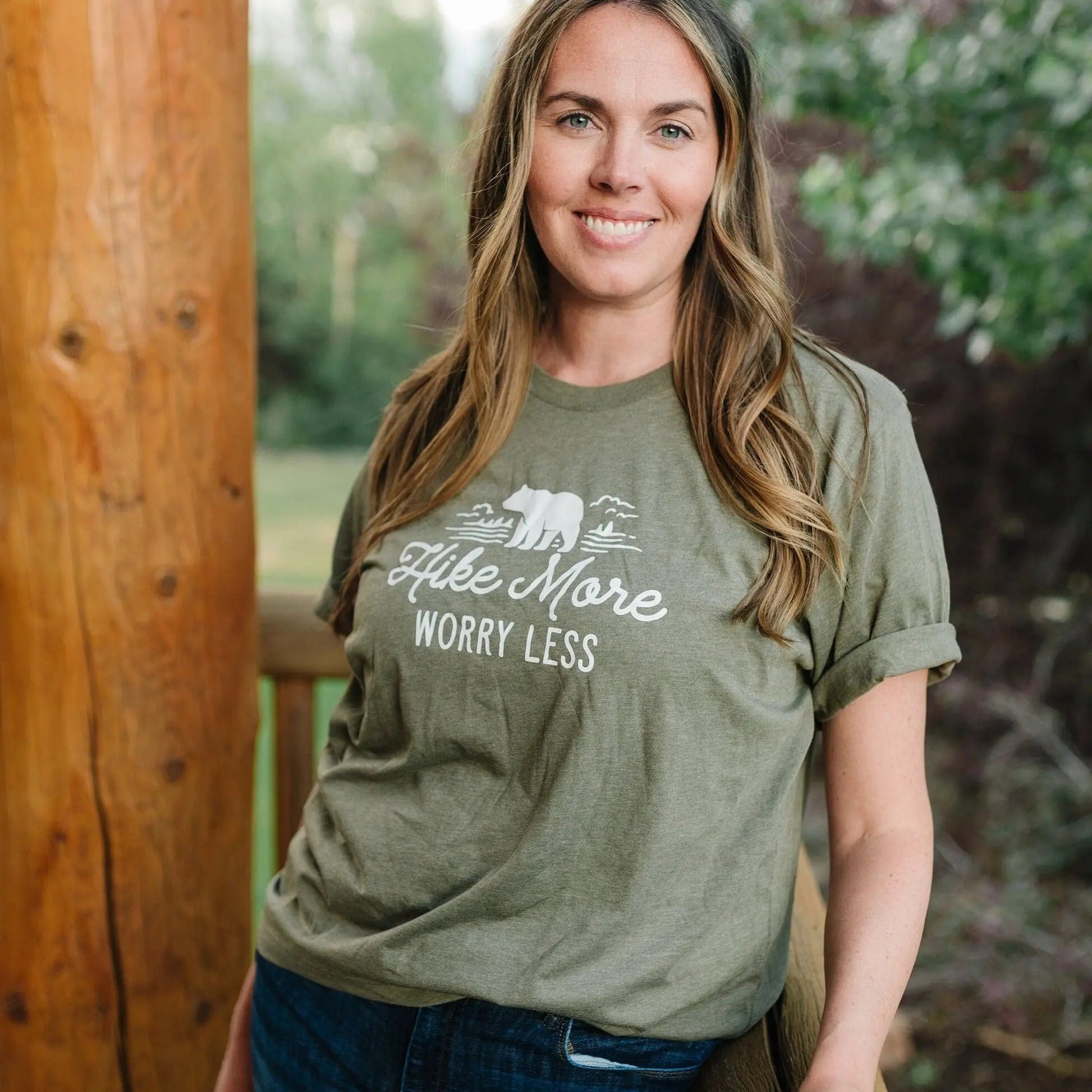 Hike More, Worry Less T-shirt, Hiking Gift, Adventure, Travel, Outdoors Shirt, Camping Tshirt Joyful Moose