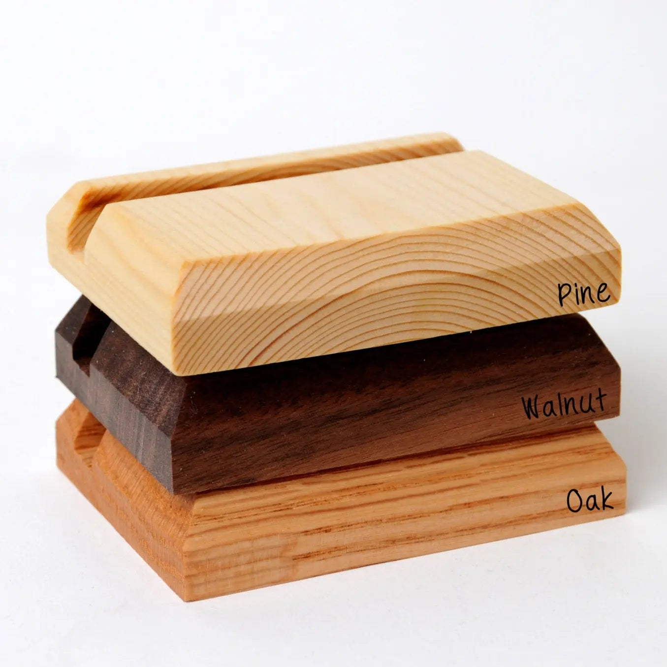 Wood Business Card Holder - Custom Engraved Card Display Stand With Non Slip Feet Joyful Moose