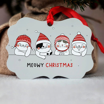 Christmas Ornaments Cat - Christmas Ornament Personalized Year Name - Meowy Christmas Cat Ornament Joyful Moose