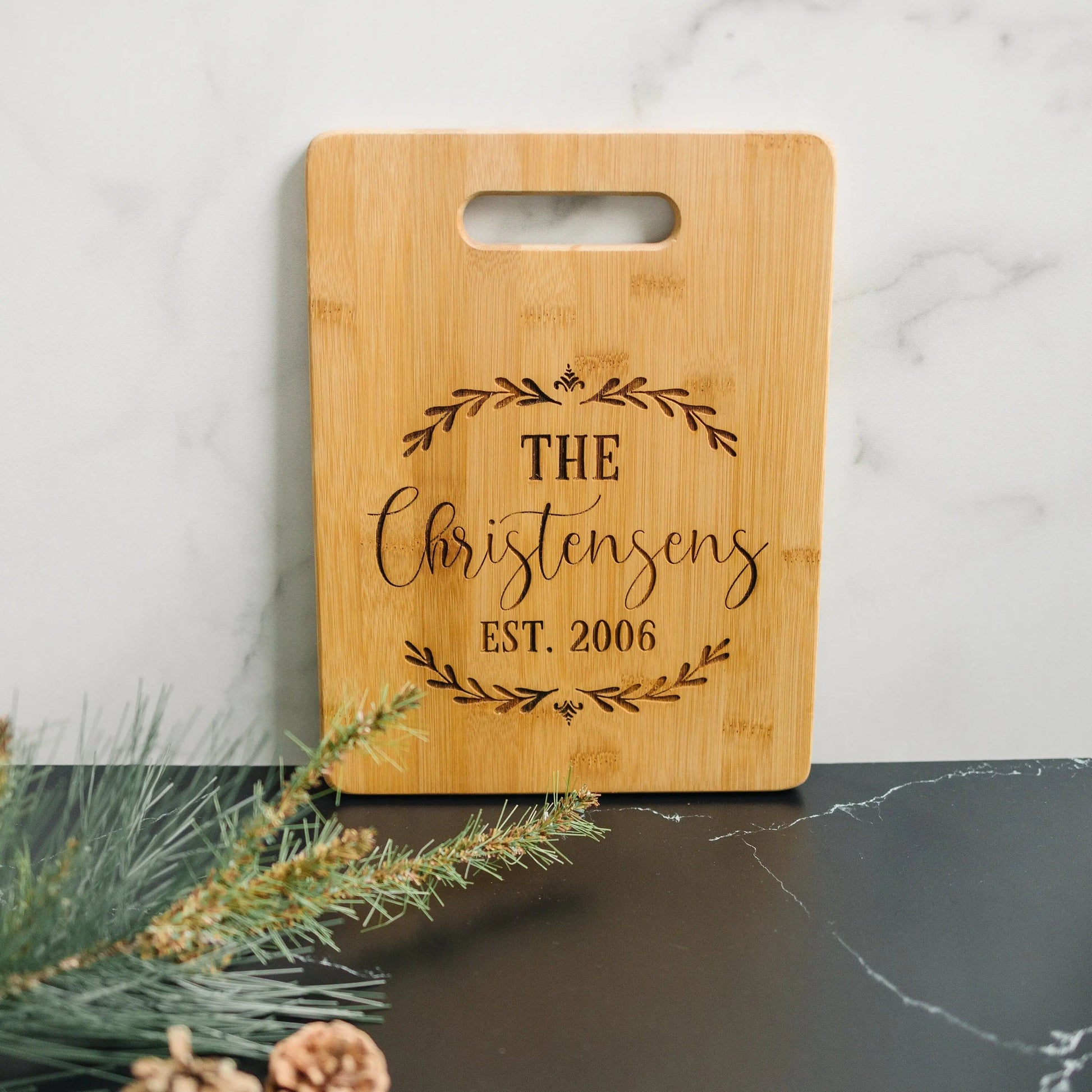 Personalized Wedding Gift Cutting Board - Custom Cutting Board for Bride & Groom Joyful Moose