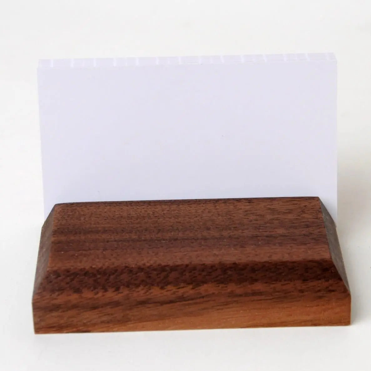Wood Business Card Holder - Custom Engraved Card Display Stand With Non Slip Feet Joyful Moose