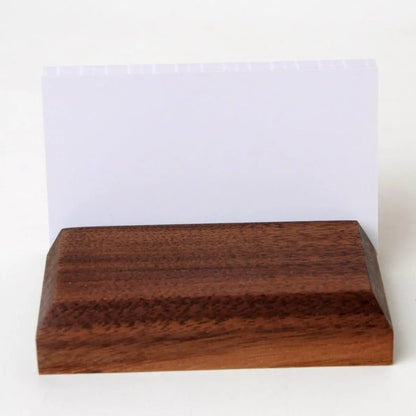 Wood Business Card Holder - Custom Engraved Card Display Stand With Non Slip Feet Joyful Moose