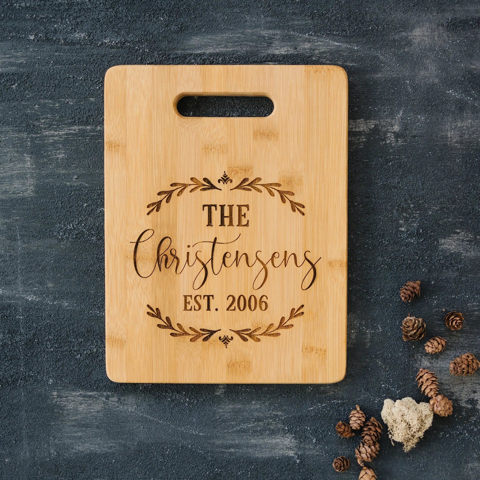 Personalized Wedding Gift Cutting Board - Custom Cutting Board for Bride & Groom Joyful Moose