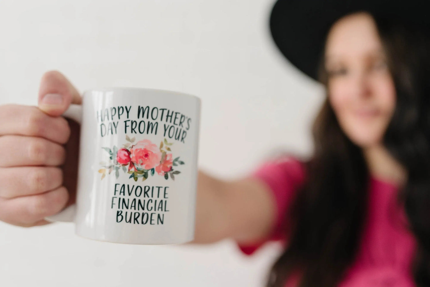 Funny Mother's Day Gift, Coffee mug for mom, Happy Mother's Day from your favorite financial burden floral 11 oz or 15 oz ceramic mug Joyful Moose