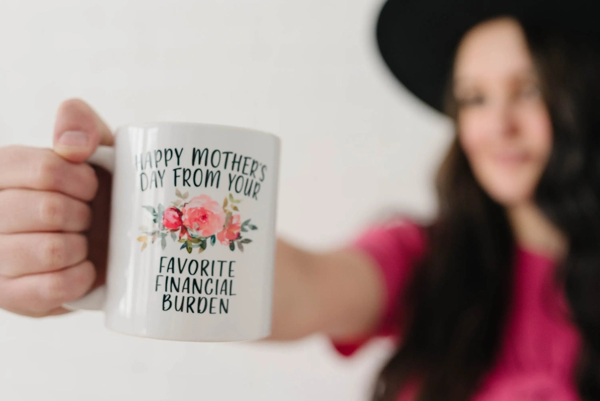 Funny Mother's Day Gift, Coffee mug for mom, Happy Mother's Day from your favorite financial burden floral 11 oz or 15 oz ceramic mug Joyful Moose