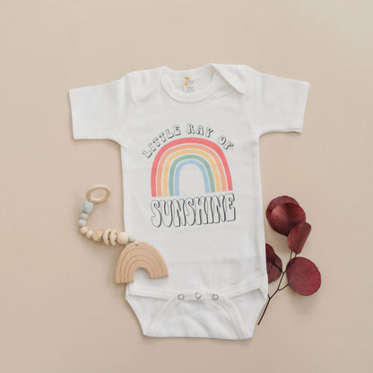 Baby Bodysuit, Ray of Sunshine Baby Outfit, Rainbow Baby Clothes, New Baby Gift, Baby Shower Gift, boho baby romper Joyful Moose