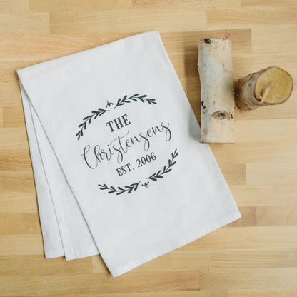 Personalized Wedding Gift, Custom Kitchen Towel, Personalized Flour Sack Towel, Anniversary Gift, Custom Wedding Present Joyful Moose