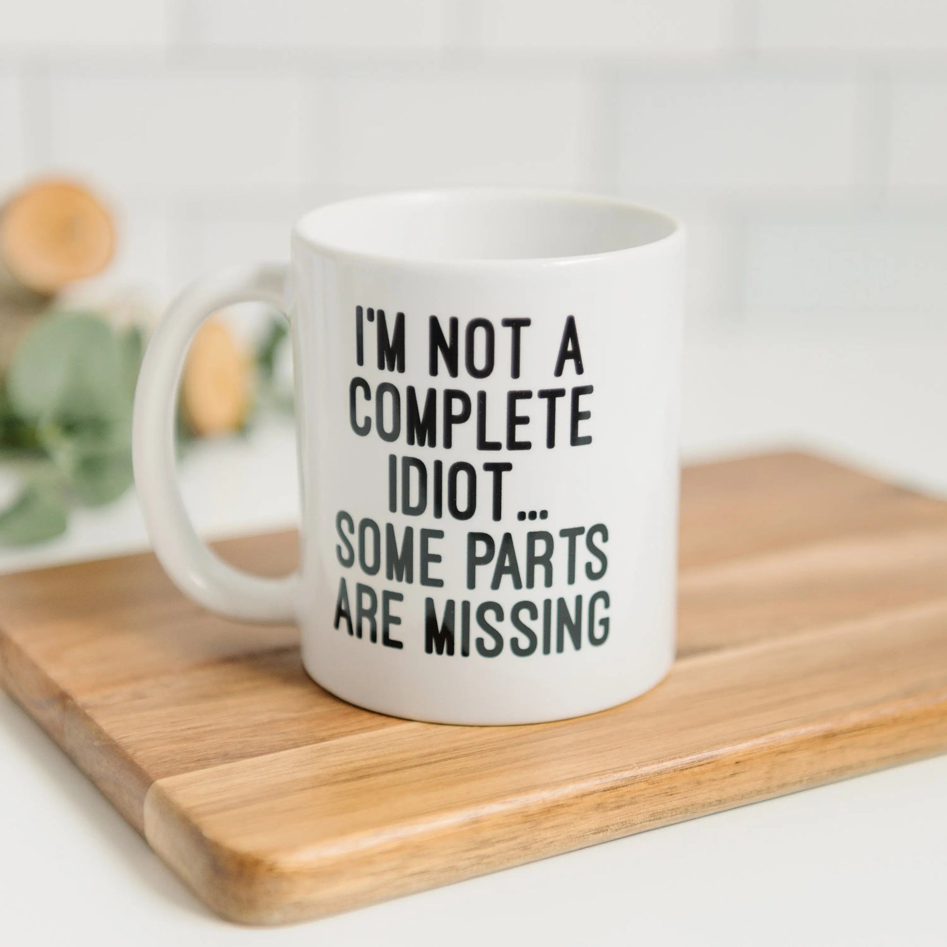 Funny Coffee Mug, Gag Gift, sarcastic mug for men, mugs with sayings, coworker gift, Idiot ceramic coffee mug Joyful Moose