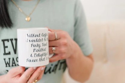 Funny Coffee Mug - Funny Gift - Funny Saying Coffee Mug - Perky Delightful Person Joyful Moose