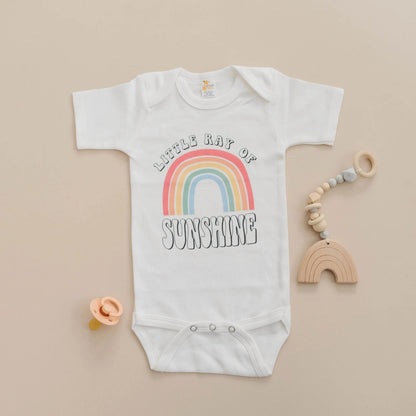 Baby Bodysuit, Ray of Sunshine Baby Outfit, Rainbow Baby Clothes, New Baby Gift, Baby Shower Gift, boho baby romper Joyful Moose