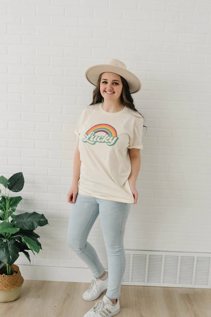 Lucky Rainbow Shirt, lucky shirt, st patricks day tee, shamrock shirt, st patricks day tshirt, irish lucky shirt Joyful Moose