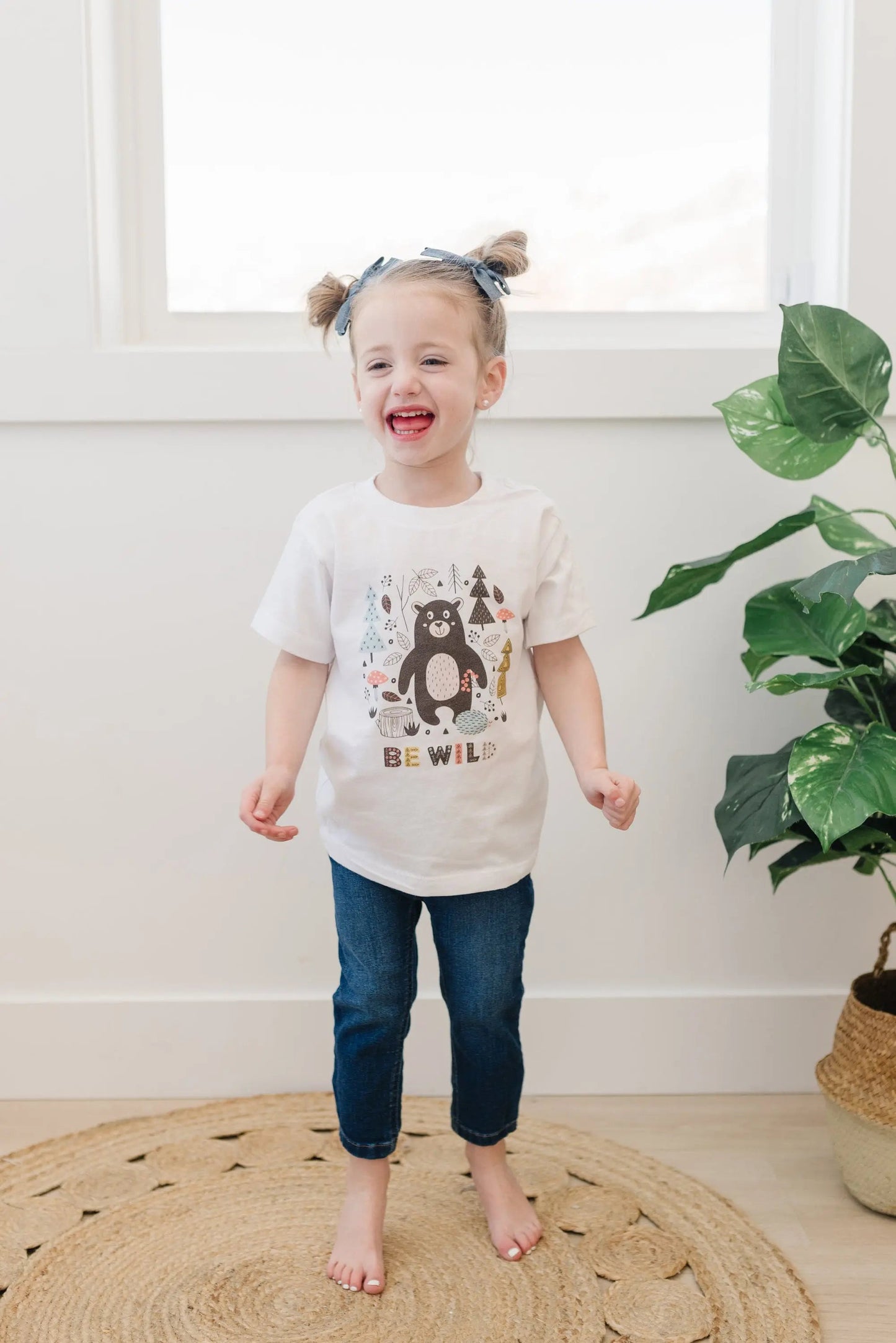 Be Wild Toddler Tee - boho toddler shirt -  toddler boy shirt - bear tshirt, outdoor adventure camping Joyful Moose
