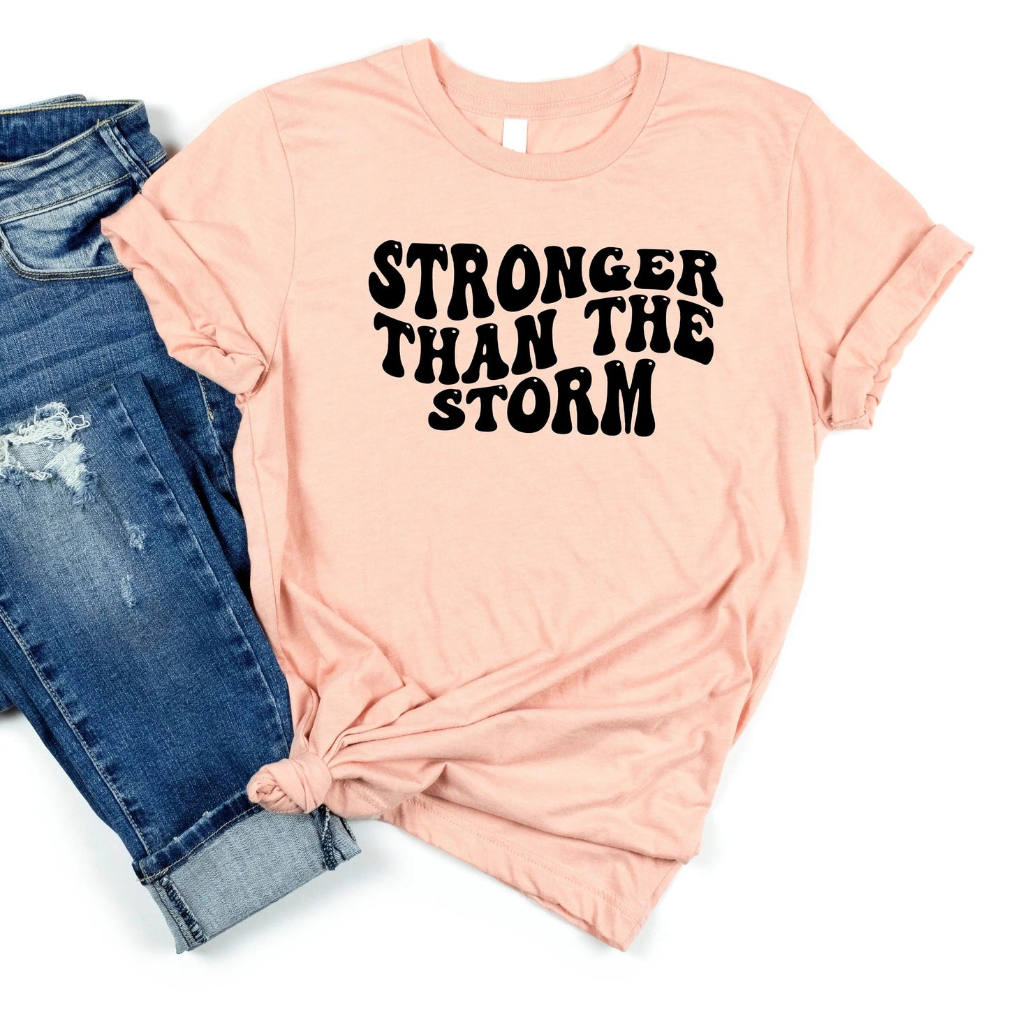 Stronger than the Storm womens tshirt, inspirational shirt, gift for her, mental health shirt inspirational quote Joyful Moose