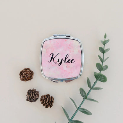 Personalized Gift for Her, bridesmaid gifts, Personalized Compact Mirror, cosmetic gifts for her under 20, personalized gifts for women Joyful Moose