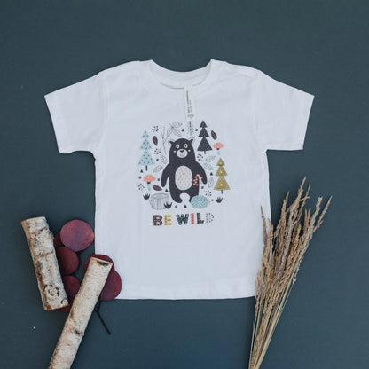 Be Wild Toddler Tee - boho toddler shirt -  toddler boy shirt - bear tshirt, outdoor adventure camping Joyful Moose