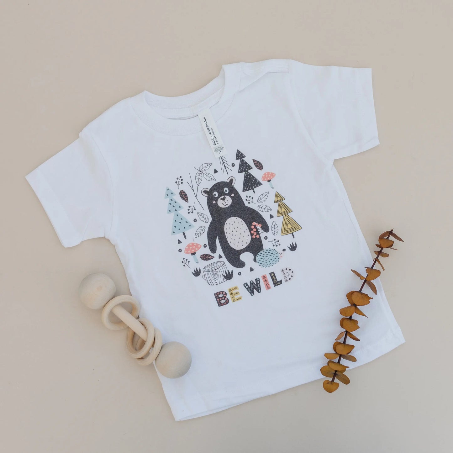Be Wild Toddler Tee - boho toddler shirt -  toddler boy shirt - bear tshirt, outdoor adventure camping Joyful Moose