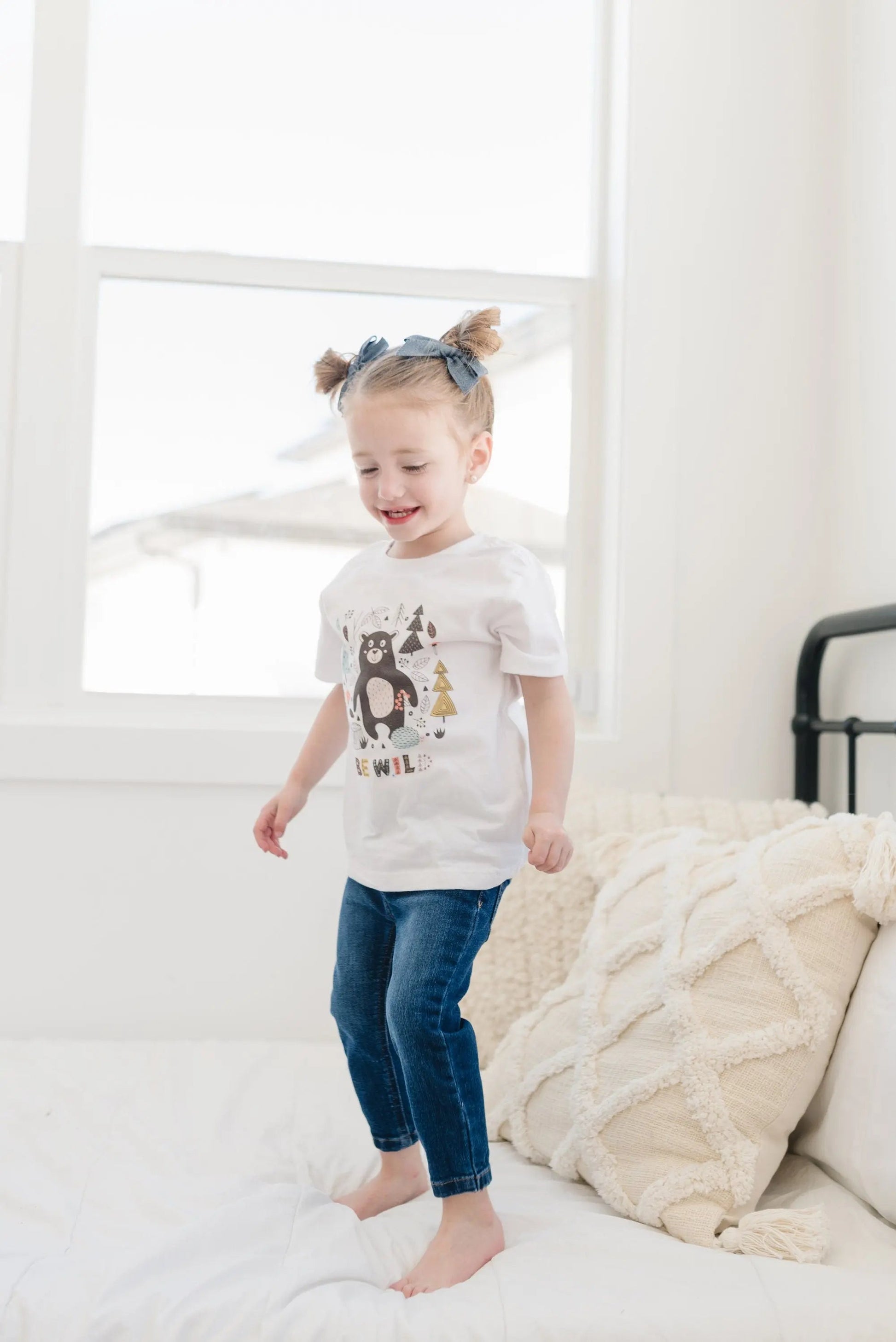 Be Wild Toddler Tee - boho toddler shirt -  toddler boy shirt - bear tshirt, outdoor adventure camping Joyful Moose