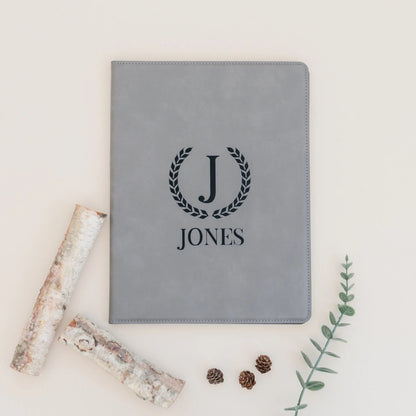 Monogram Legal Pad Holder - Laser Engraved Portfolio - Leather Notepad Folder - Gift for Graduate Joyful Moose
