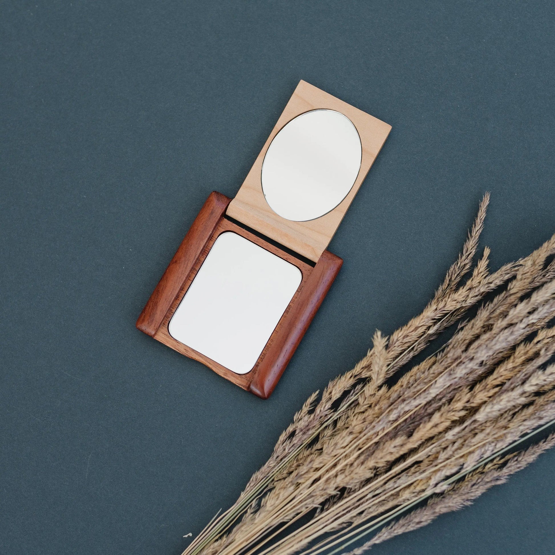 Wood Monogram Pocket Mirror, Bridesmaid Gift, Personalized Wood Compact Mirror, personalized mirror, hand mirror, purse mirror Joyful Moose