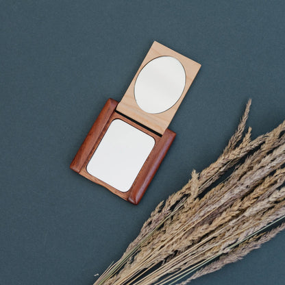 Wood Monogram Pocket Mirror, Bridesmaid Gift, Personalized Wood Compact Mirror, personalized mirror, hand mirror, purse mirror Joyful Moose