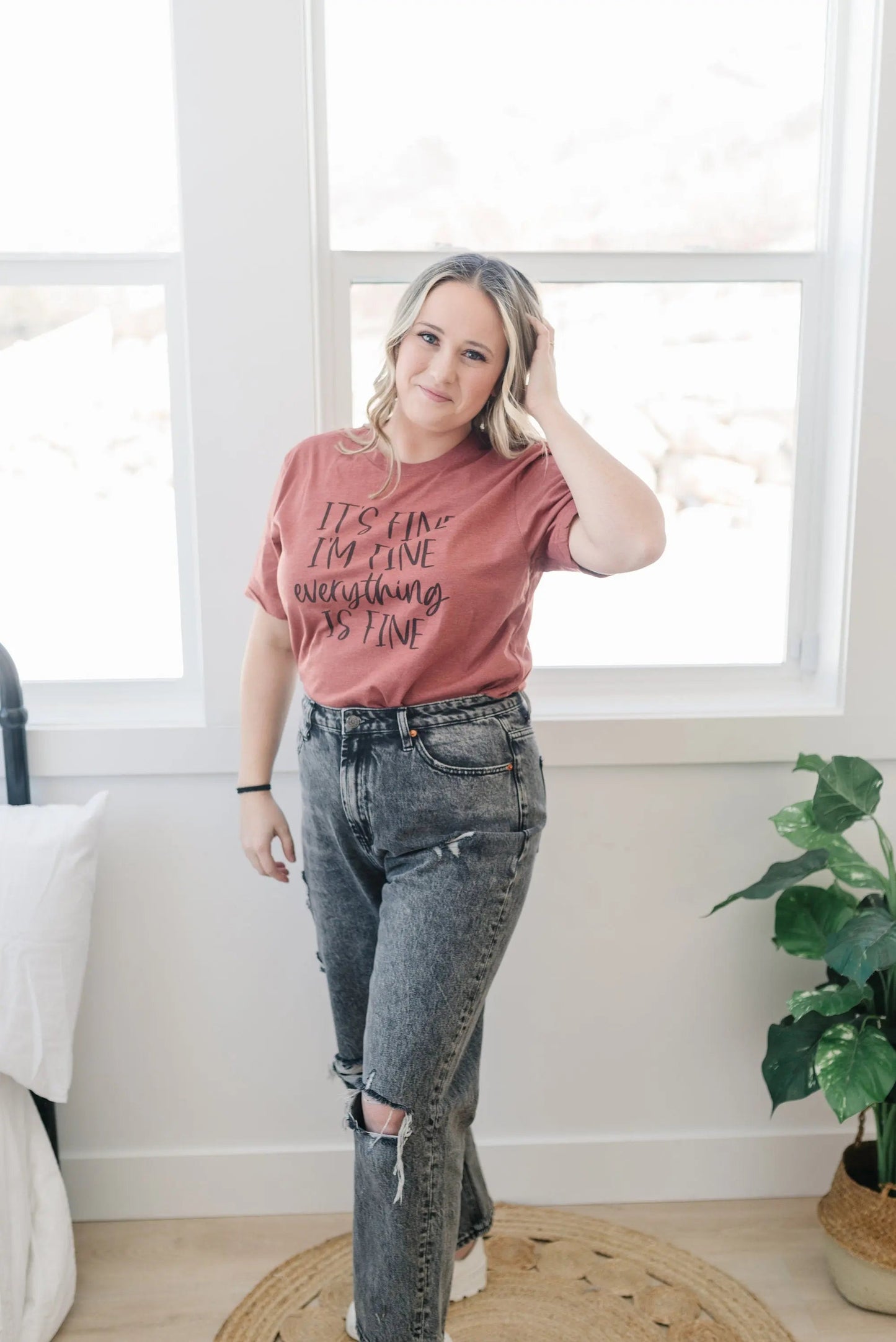 I'm fine everything is fine tshirt, everything is fine shirt, I'm fine shirt, Graphic Tee for Women, Funny Shirt, Gift for Her Joyful Moose