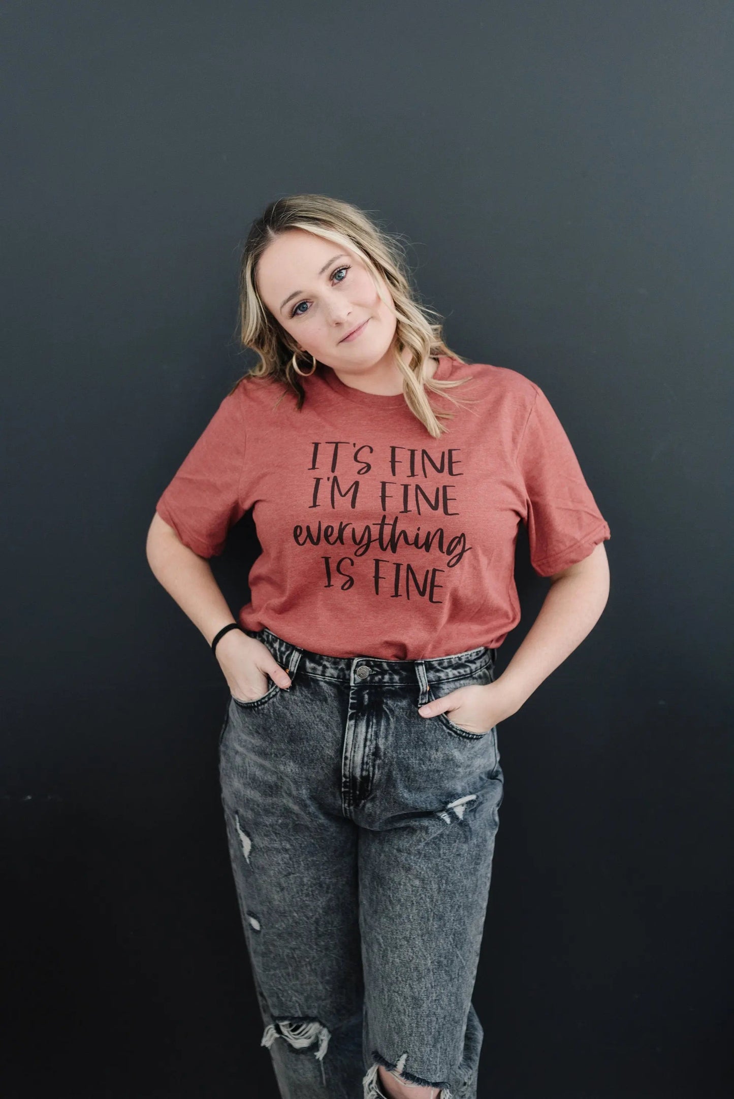 I'm fine everything is fine tshirt, everything is fine shirt, I'm fine shirt, Graphic Tee for Women, Funny Shirt, Gift for Her Joyful Moose