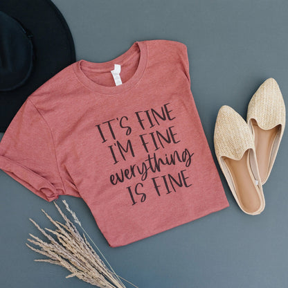 I'm fine everything is fine tshirt, everything is fine shirt, I'm fine shirt, Graphic Tee for Women, Funny Shirt, Gift for Her Joyful Moose