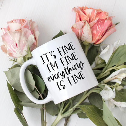Funny Coffee Mug, Everything is Fine funny mug, sarcastic mug stocking stuffer, gifts for her christmas mug Joyful Moose
