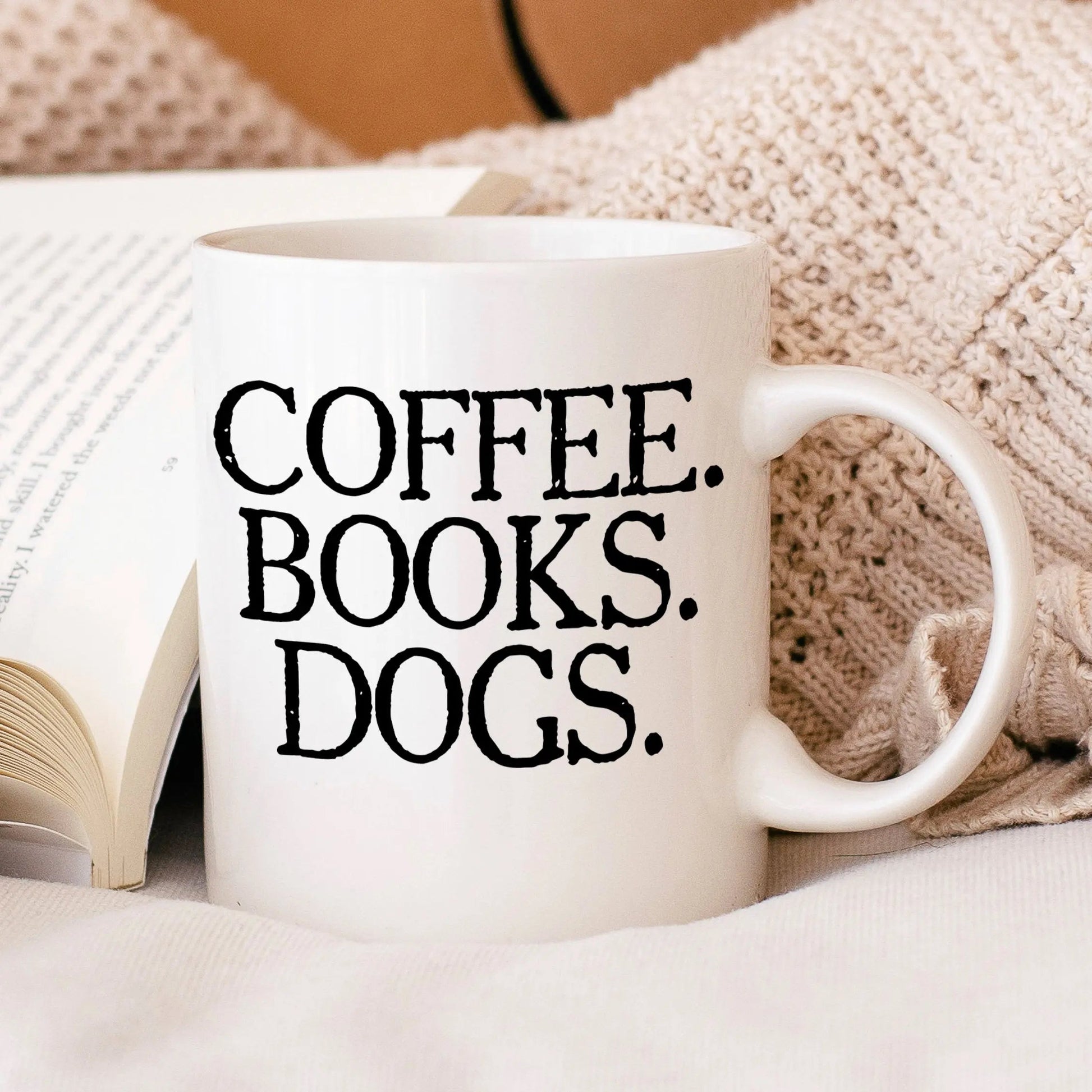 Coffee Books Dogs Mug - gifts for book lovers - 11 oz 15 oz Ceramic Mug - dog lover gift - dog mug - dog mom mug - book lover gift Joyful Moose