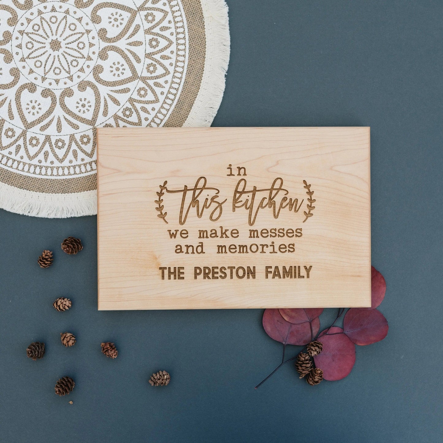 Personalized Gift - Personalized Wood Cutting Board, Walnut cutting board, Maple Cutting Board, Personalized Christmas Gift, family gifts Joyful Moose