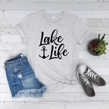 Lake Life Tshirt with Anchor, family vacation shirt, lake gifts, summer shirt, fishing shirt, Lake House Gifts, matching shirts for the lake Joyful Moose