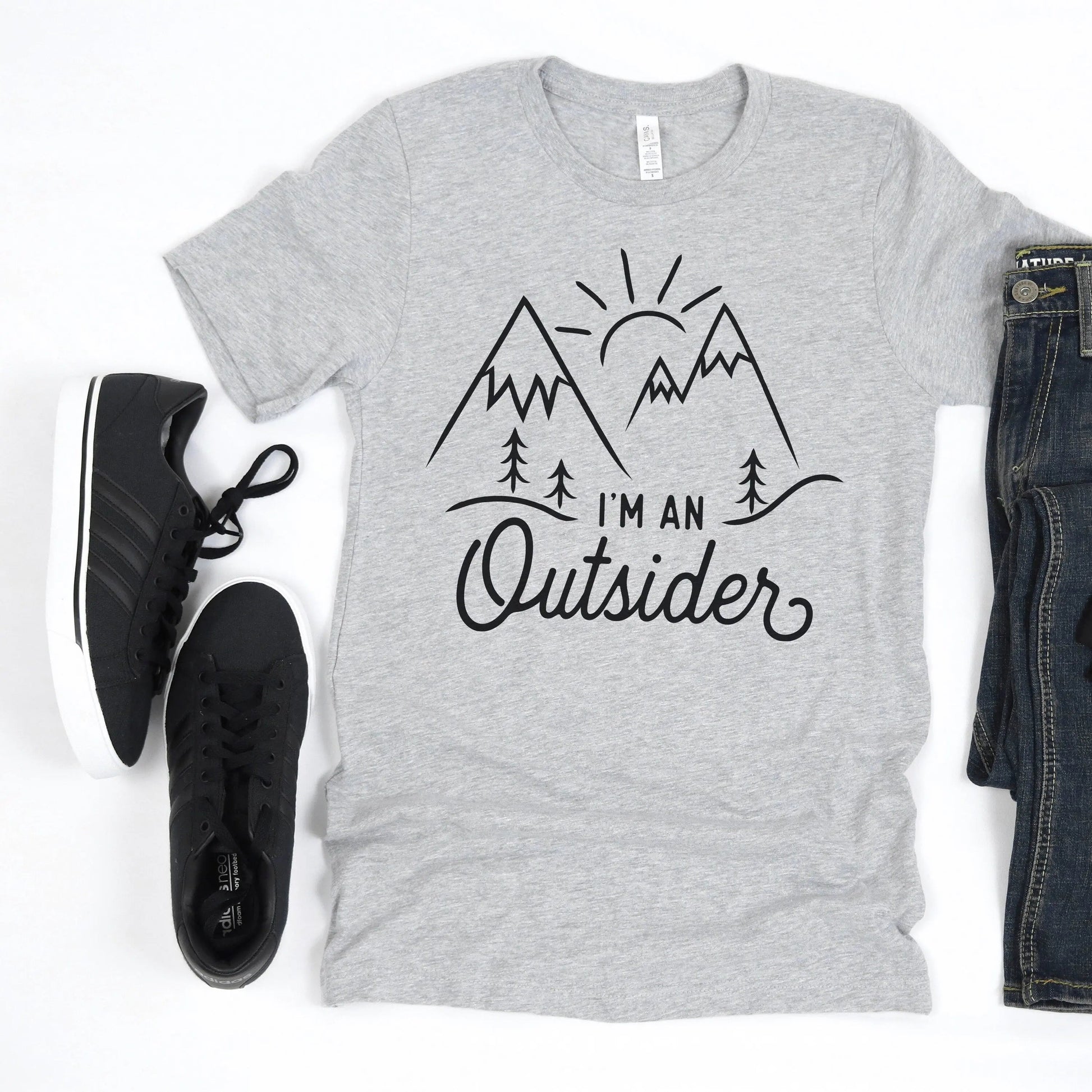 hiking shirt - I am an outsider tshirt - hiking gifts for men - mountain tshirt men - outdoor adventure tshirts Joyful Moose
