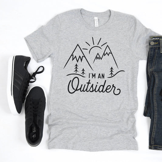 hiking shirt - I am an outsider tshirt - hiking gifts for men - mountain tshirt men - outdoor adventure tshirts Joyful Moose