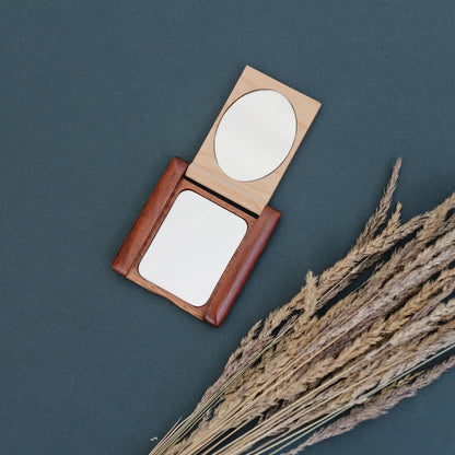 Wood Compact Mirror - Personalized mirror - personalized gift for her - hand held mirror - Wood Mirror - wooden mirror - custom gift for her Joyful Moose