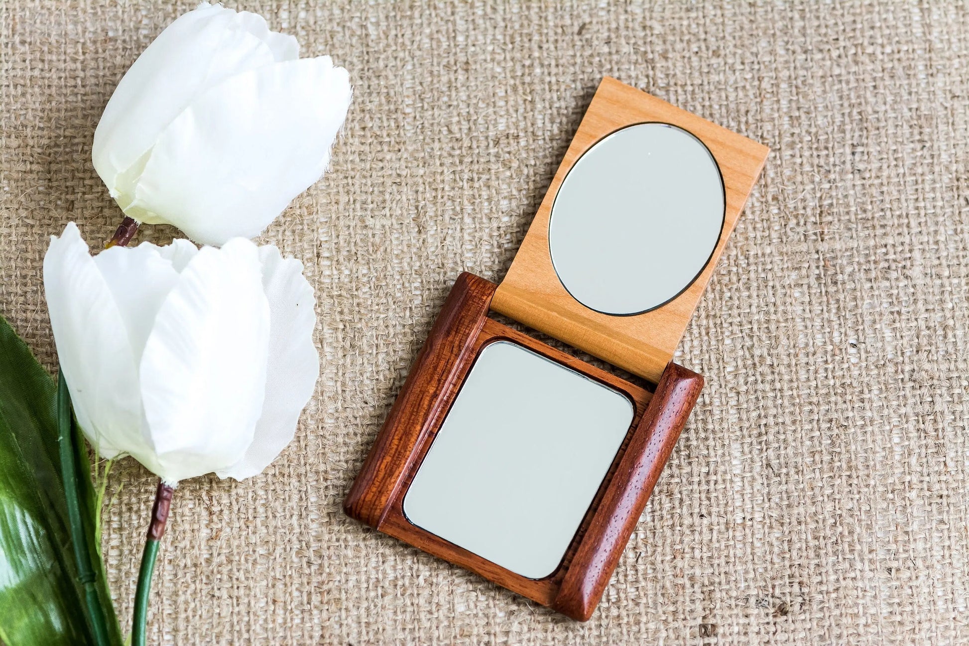Wood Compact Mirror - Personalized mirror - personalized gift for her - hand held mirror - Wood Mirror - wooden mirror - custom gift for her Joyful Moose