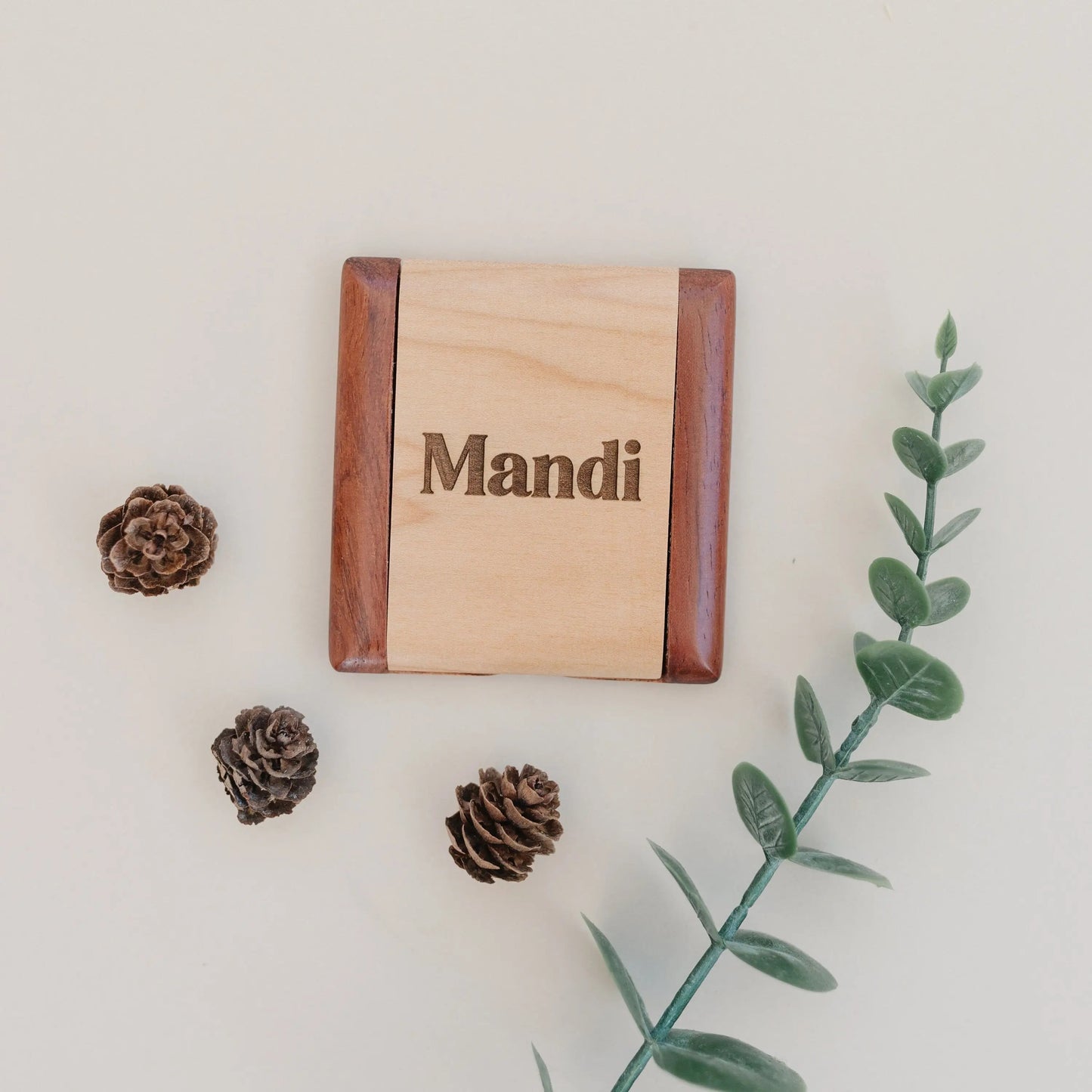Wood Compact Mirror - Personalized mirror - personalized gift for her - hand held mirror - Wood Mirror - wooden mirror - custom gift for her Joyful Moose