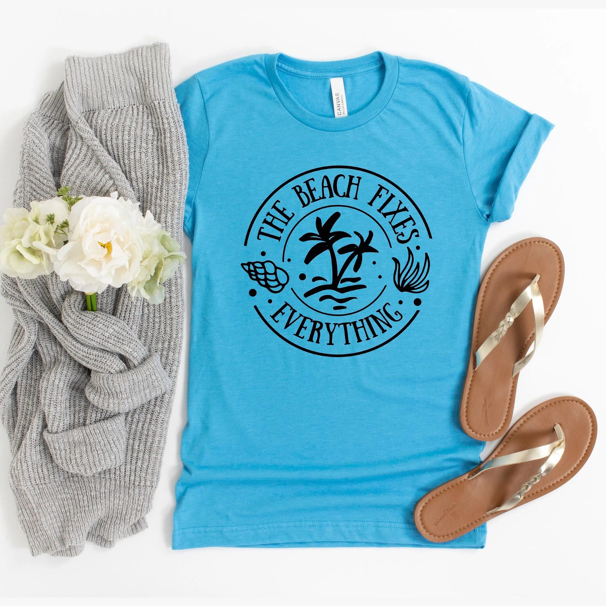 Beach Tshirt for Women The Beach Fixes Everything Joyful Moose