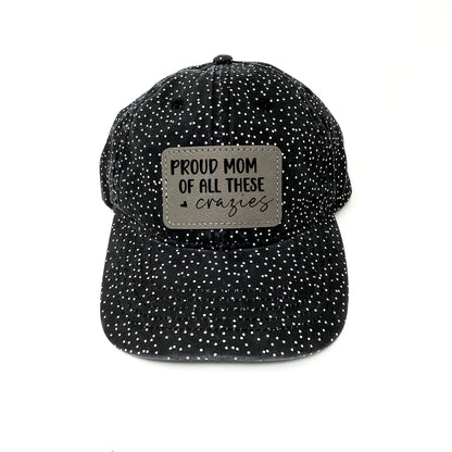 Mom Hat -  leather patch hat - Leopard Pattern trucker baseball cap - ponytail hats for women - Gift for Mom - mama hat Joyful Moose