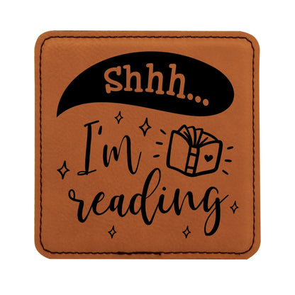 book lover gift, Shh I'm Reading set of 6 Coasters, bookworm gift, drink coasters gift for reader, literary decor,  book club gift Joyful Moose