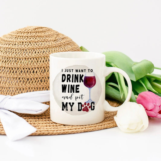 wine drinker Coffee Mug, dog mom gift for her, funny gifts for wine lover, wine gifts for women, gift for dog mom, funny wine gifts Joyful Moose