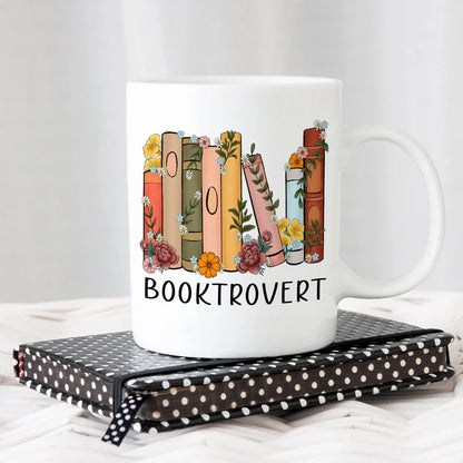 Booktrovert Coffee Mug Reading Themed Mug bibliophile gifts book worm gifts book lover gift idea book club gift for book reader Joyful Moose