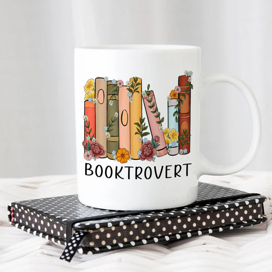 Booktrovert Coffee Mug Reading Themed Mug bibliophile gifts book worm gifts book lover gift idea book club gift for book reader Joyful Moose