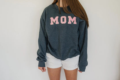 Birthday Gift For Mom | Glitter Patch Mama Sweatshirt | Personalized Chenille Patch Shirt | Varsity Letter Patch Sweatshirt Joyful Moose