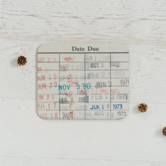 Book Mouse Pad - Vintage Library Card Desk Accessory With Comfortable Wrist Support Joyful Moose